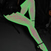 Women Halloween Sexy Glow-in-the-Dark Playing Card Fishnet Tights Sexy Lingerie