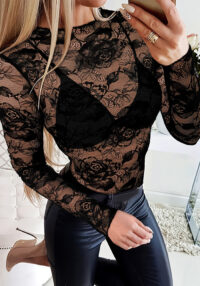 Women lace long-sleeved jumpsuit