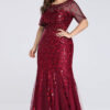 Women Lace Mesh Formal Party Fishtail Evening Dress