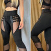 Women Patchwork See Through Pants