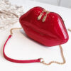 Women Pu-Leather Big Lips Evening Chain Bag Crossbody Bag
