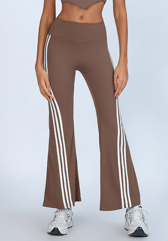 Women’s High Waist Color Block Yoga Pants Soft Quick Dry Flared Leggings