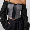 Women Sexy Fall Long-Sleeve Strapless Tie Top