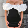 Women Sexy Off-Shoulder Sleeveless Bodycon Dress