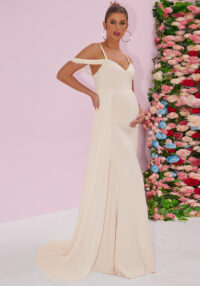 Women Sexy Short Sleeve Lace Mesh Maxi Maternity Dress