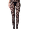Women sexy stockings striped ripped see-through one-piece swimsuit Jacquard Pants