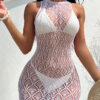 Women Sleeveless Sexy Mesh Dress