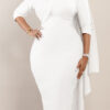 Women Solid Long Sleeve Midi Dress