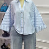 Women Summer Turndown Collar Casual Shirt Top
