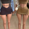 Women Summer V-Waist Split Bodycon Split Skirt