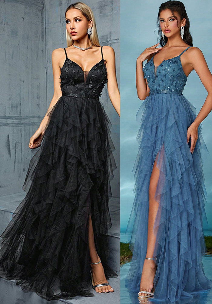 Women suspender mesh evening dress(Processing time need 3-6 days)