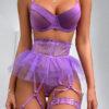 Women tutu see-through black tulle Sexy lingerie set