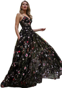 Women wedding dress embroidered chiffon color sexy evening dress(Processing time need 3-6 days)