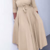 Women's Fall/Winter Fashion Chic Solid African Plus Size Midi Dress