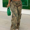 Women's Fashion Casual Camouflage Print Cargo Pants
