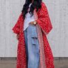 Women's Fashion Chic Plus Size Versatile Long Loose Print Cardigan Coat