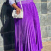 Women's Fashion Elegant Belted Plus Size Long Pleated Skirt