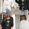 Women's Knit Outerwear Autumn Winter Lace-Up Bow Crochet Patchwork Cardigan