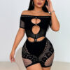 Women's Lace See-Through Sexy Off-Shoulder Romper
