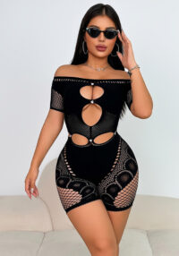 Women's Lace See-Through Sexy Off-Shoulder Romper