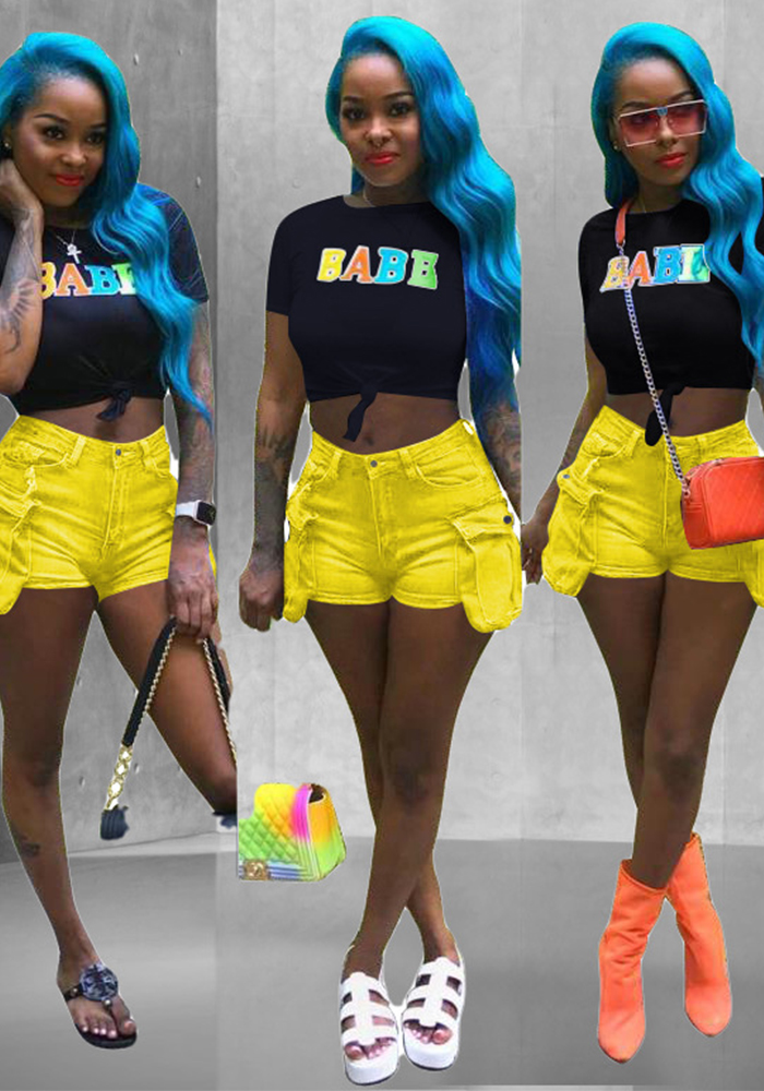 Women's Pocket Denim Shorts Casual Summer Style