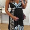 Women's Printed Strap Maternity Dress