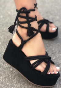Women's Shoes Summer Lace-Up Wedge Sandals Women's Plus Size Platform Shoes
