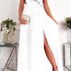 Women's Sleeveless Ruffle Hem Slit Dress
