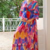 Women's Summer High Waist Casual Floral Printed Maternity Long Dress