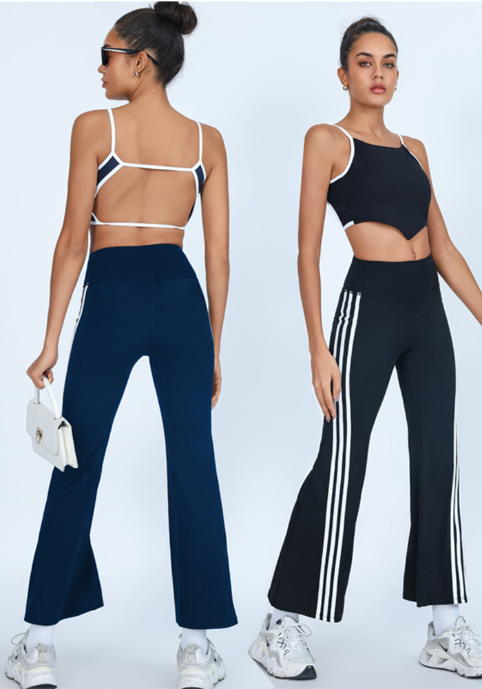 Yoga SBra Tank High Waist Flared Pants 2 Piece Set