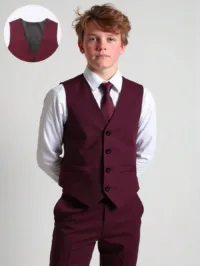 SHEIN Tween Boy Gentleman 2 Pieces Set: Front Button Vest + Long Pants, No Shirt, No Accessories, Formal Suit For Birthday Party, Gathering, Wedding, Baptism, Anniversary