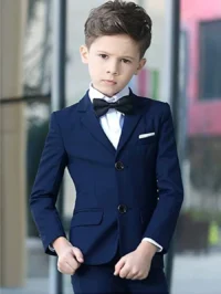 Tween Boys Blazers Fit Suit Jacket Kids Formal Tuxedo Blazer Outfit For Party School Navy Blue Size 6-16Y