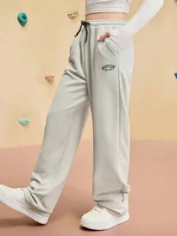 JNSQ Back To School Tween Girl Oversized Elastic Waist Sweatshirt & Pants Set, Funny Letter Print Loose Fit Joggers, Suitable For Autumn/Winter Daily Wear, Outdoor Activities, Vacation, Streetwear, Party And Casual Fall