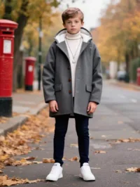 SHEIN Tween Boys' Casual Everyday Comfortable Dragon & Phoenix Pattern Hooded Thick Fleece Lined Mid-Length Wool Blend Coat Suitable For Birthday Parties, Evening Parties, Performances, Weddings, Baptisms, Opening Ceremonies Daily Suitable For Daily Use Suitable For School Suitable For Travel Suitable For Sports Suitable For Autumn And Winter