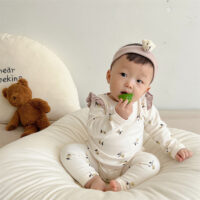 2 Pieces Set Baby Girls Flower Print Tops And Pants Wholesale 230114370