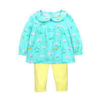 2 Pieces Set Baby Kid Girls Animals Print Tops And Polka dots Pants Wholesale 220114165