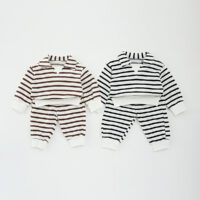 2 Pieces Set Baby Kid Girls Boys Sports Striped Hoodies Sweatshirts And Pants Wholesale 250227132