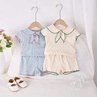 2 Pieces Set Baby Kid Girls Color-blocking Tops And Shorts Wholesale 250227152