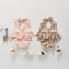 2 Pieces Set Baby Kid Girls Flower Print Tank Tops Swimwears And Shorts And Rompers Wholesale 220418176