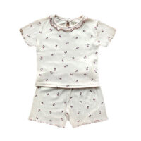 2 Pieces Set Baby Kid Girls Flower Print Tops And Shorts Wholesale 22051639