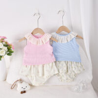 2 Pieces Set Baby Kid Girls Solid Color Tank Tops And Flower Shorts Wholesale 250227158