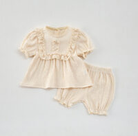2 Pieces Set Baby Kid Girls Solid Color Tops And Shorts Wholesale 250227162