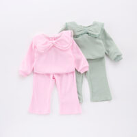 2 Pieces Set Baby Kid Girls Sports Solid Color Tops And Pants Wholesale 250227108