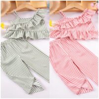 2 Pieces Set Baby Kid Girls Striped Tank Tops And Pants Wholesale 25060402