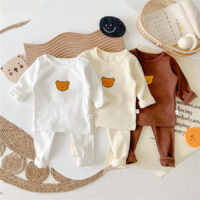 2 Pieces Set Baby Kid Unisex Cartoon Print Tops And Solid Color Pants Wholesale 22081185