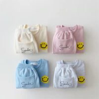 2 Pieces Set Baby Kid Unisex Expression Print Hoodies Swearshirts And Letters Pants Wholesale 220902128