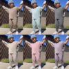 2 Pieces Set Baby Kid Unisex Solid Color T-Shirts And Pants Wholesale 568011895