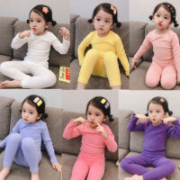 2 Pieces Set Baby Kid Unisex Solid Color Tops And Pants Wholesale 148313450