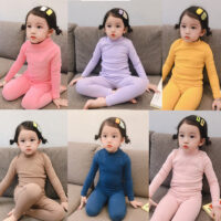 2 Pieces Set Baby Kid Unisex Solid Color Tops And Pants Wholesale 167113448