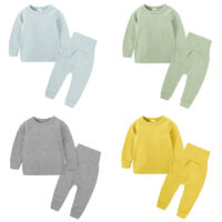2 Pieces Set Baby Kid Unisex Solid Color Tops And Pants Wholesale 23011002